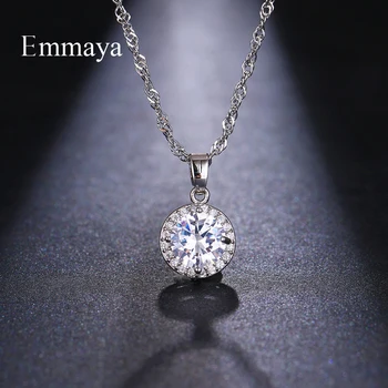 

EMMAYA Women Cubic Zircon Wave Chain Exquisite Round Stone Fashion Multicolor Necklace Party Good Quality Present For Friends