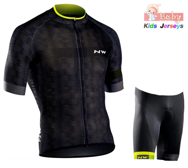 Детский дышащий Быстросохнущий Комплект Джерси для велоспорта Mtb Pro Team Nw, детская одежда для велоспорта для мальчиков, летняя одежда для велоспорта, велосипедные шорты - Цвет: 1