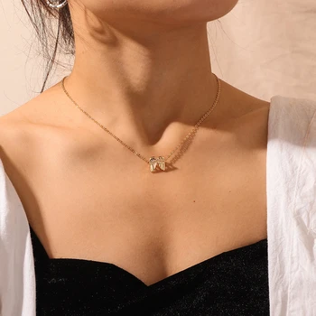 

Fashion Creative Angel Wing Pendant Necklace Charming Women's Party Gold Color Clavicle Chain Elegant Lady Party Accessories