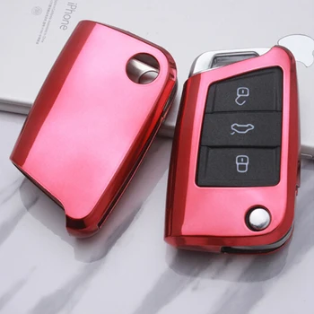 

Soft TPU Car Key Case Auto Key Protection Cover For VW Golf-7 Tiguan-L POLO Car Holder Shell Colorful Car-Styling Accessories