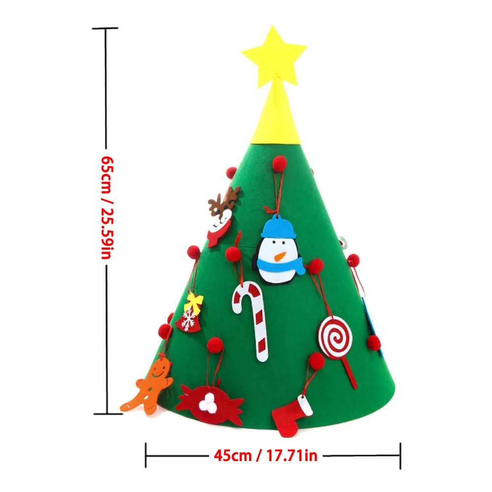 DIY рождественская елка войлочная ткань ковер-головоломка орнамент Рождество ручной работы Детский подарок украшение дома на Рождество год