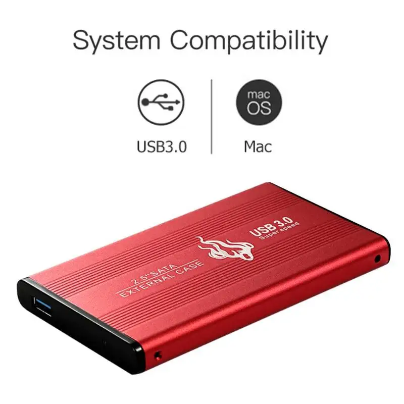 ALLOYSEED Portable 2.5 inch USB 3.0 External Hard Disk Drive SATA III Memory Storage Mobile HDD for Desktop Computer