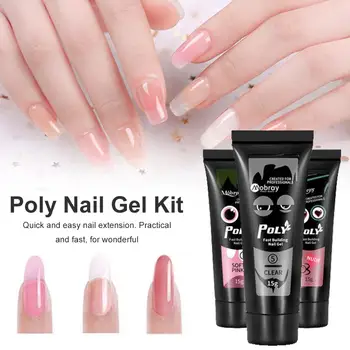 

Nail Extension Poly Gel Nail Set UV Gel Varnish Nail Polish Nail Art Kit Quick Building Mail Extending Nail Length Polygel Kit