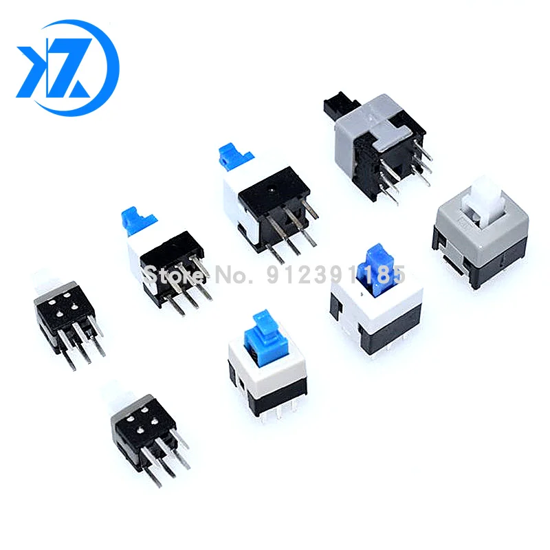 10PCS/LOT 5.8*5.8 7*7 8*8 8.5*8.5mm Self Locking Push Tactile Power Micro Switch Kit 6 Pin Button Switches | Обустройство дома