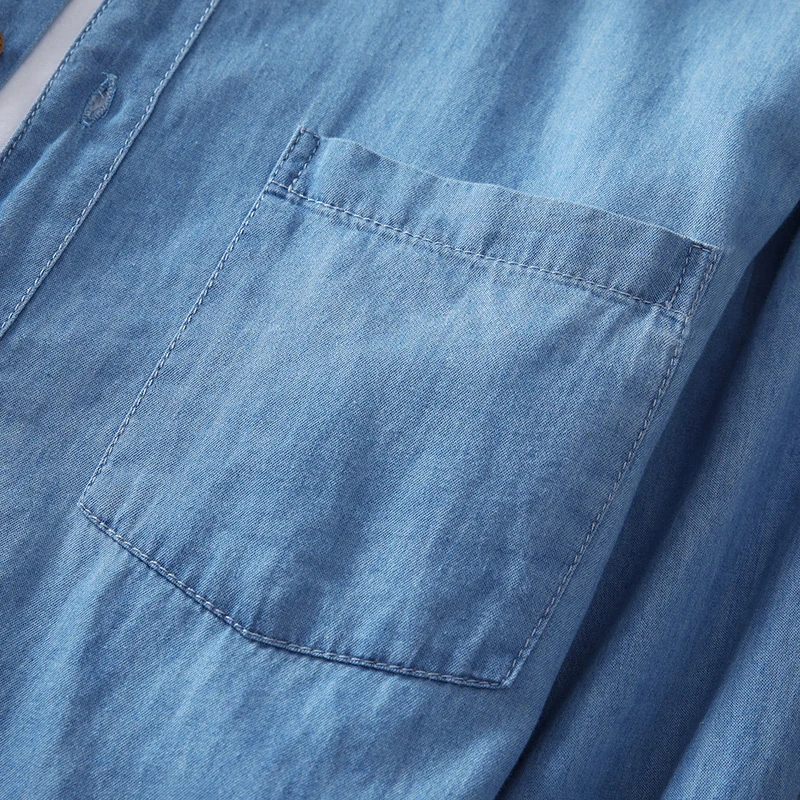 Men’s Denim Shirt 100% Cotton Casual Long Sleeve Jeans Shirt Male Oversize Brand Clothing Plus Size 5XL 6XL 7XL 8XL