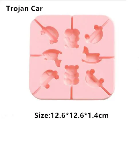 Trojan Car Лев Слон леденец плесень шоколадные конфеты силиконовые формы для выпечки цветок животных формы украшения торта помадка инструменты для изготовления - Цвет: Trojan Car