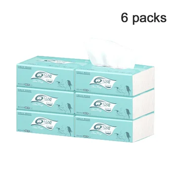 

6packs Portable Cleaning Supplies Water Absorption 3 Ply Kitchen Bathroom Home Office Hotel No Aroma Wood Pulp Pumping Paper