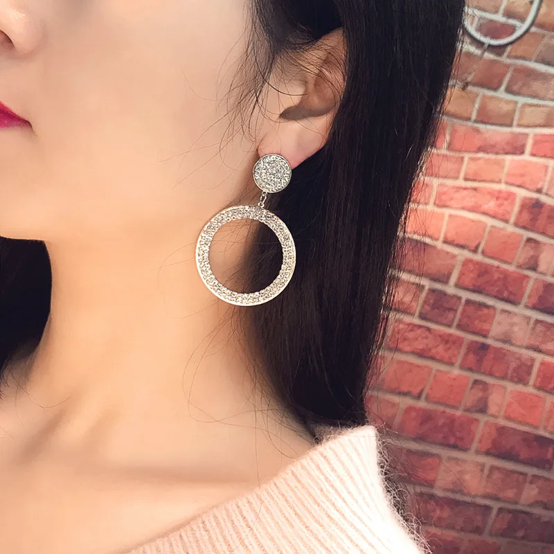 Pendant Earrings Crystal Earrings Woman Korean Anniversary Gift Jewelry Cubic Zirconia