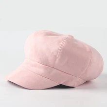 Замшевая кепка газетчика берет Женская мужская плоская кепка осень зима шапки для мужчин и женщин восьмиугольная кепка маляр шляпа винтажная английская художница