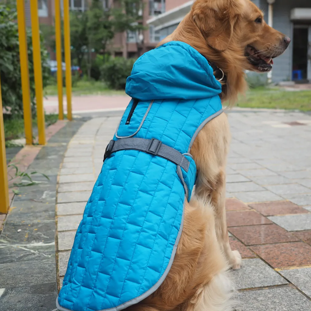 Дождевик для собак, водонепроницаемые куртки для собак, зимнее теплое пальто для собак, для маленьких, средних и больших собак, толстая ветрозащитная мягкая одежда, клетчатая куртка для собак