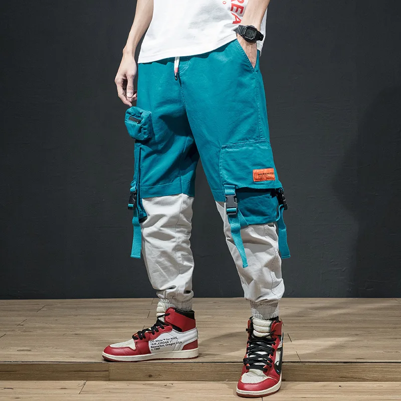 

Spring New Style Men Japanese-style Lace-up Loose-Fit 9 Points Casual Bib Overall Teenager Beam Leg Harem Pants 689