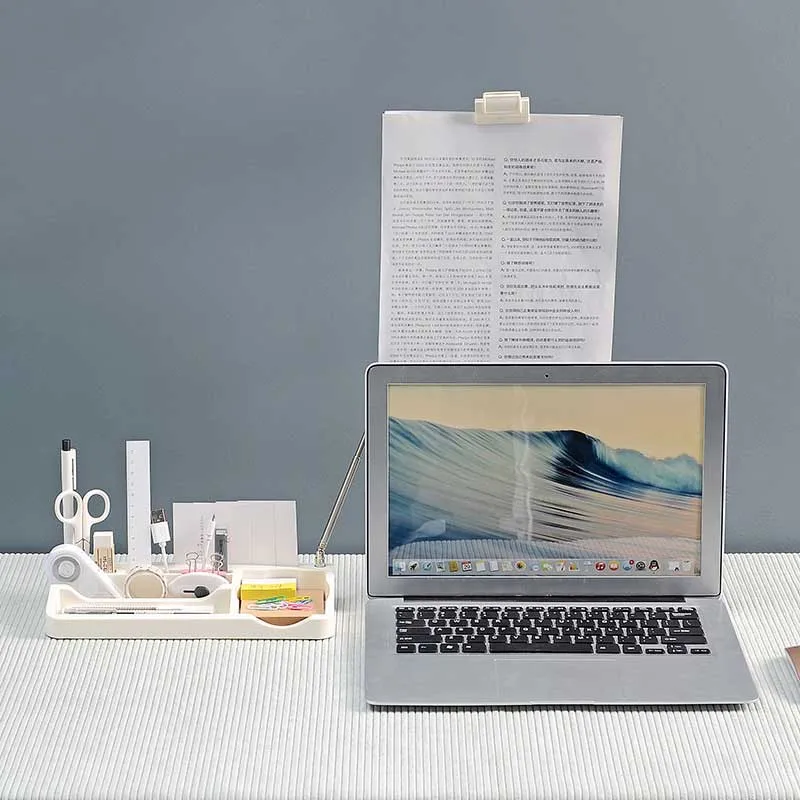 

Multifunctional Stationery Storage Tray Plastic DIY Space-saving Shelf for Home Office GV99