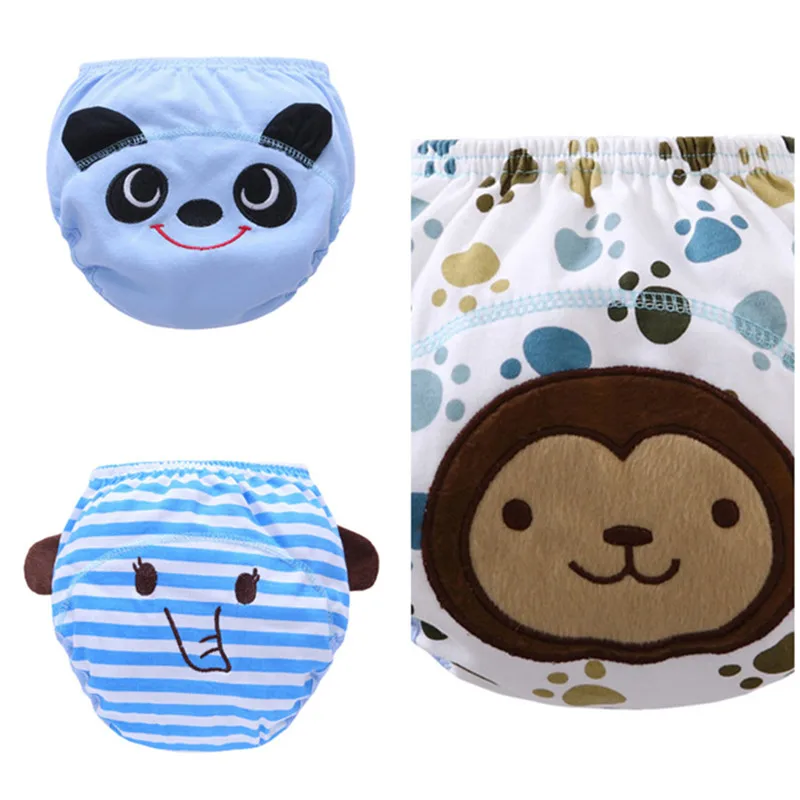 Monkey panda eleph 3 шт., хлопковые детские пеленки, подгузники, Моющиеся Многоразовые тренировочные штаны, мягкие пеленки для малышей, один размер, вкладыши для подгузников - Цвет: Monkey panda eleph