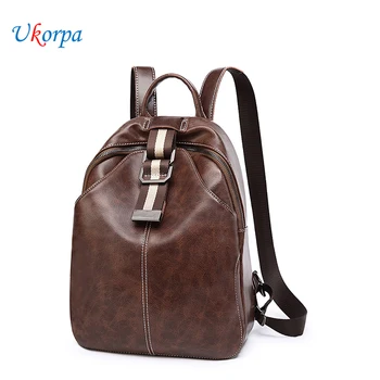 

Genuine Leather Women Backpack Retro Waterproof Mochila Feminina Rucksack School Bags For Teenage Girls Large Capacity Backpacks