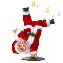 Christmas Decorations Electric Handstand Street Dancing Santa Claus Doll with Music Children's Toys Ornaments