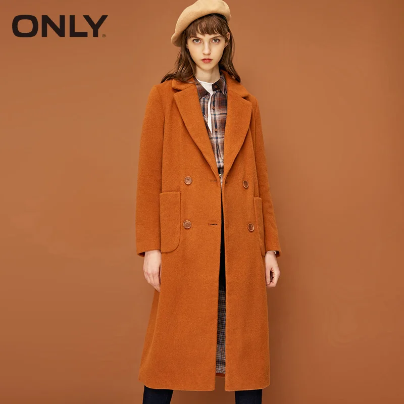 Женское зимнее шерстяное пальто с отложным воротником | Женская одежда