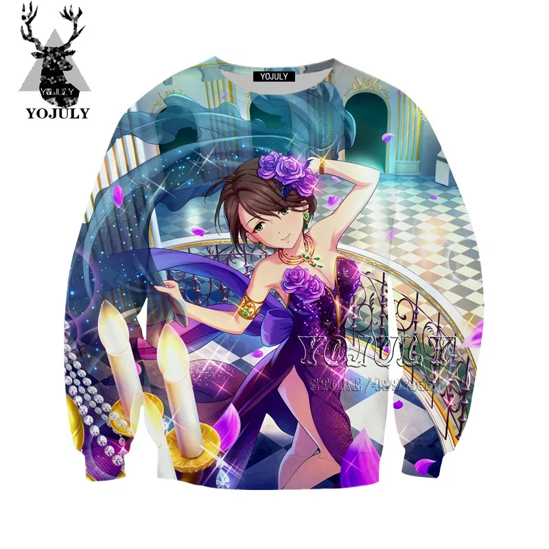 YOJULY Idol Master, Детская толстовка Золушки для девочек с 3D рисунком, Детская толстовка с аниме, для мальчиков и девочек, для подростков, модная детская одежда, Kawaii SW114