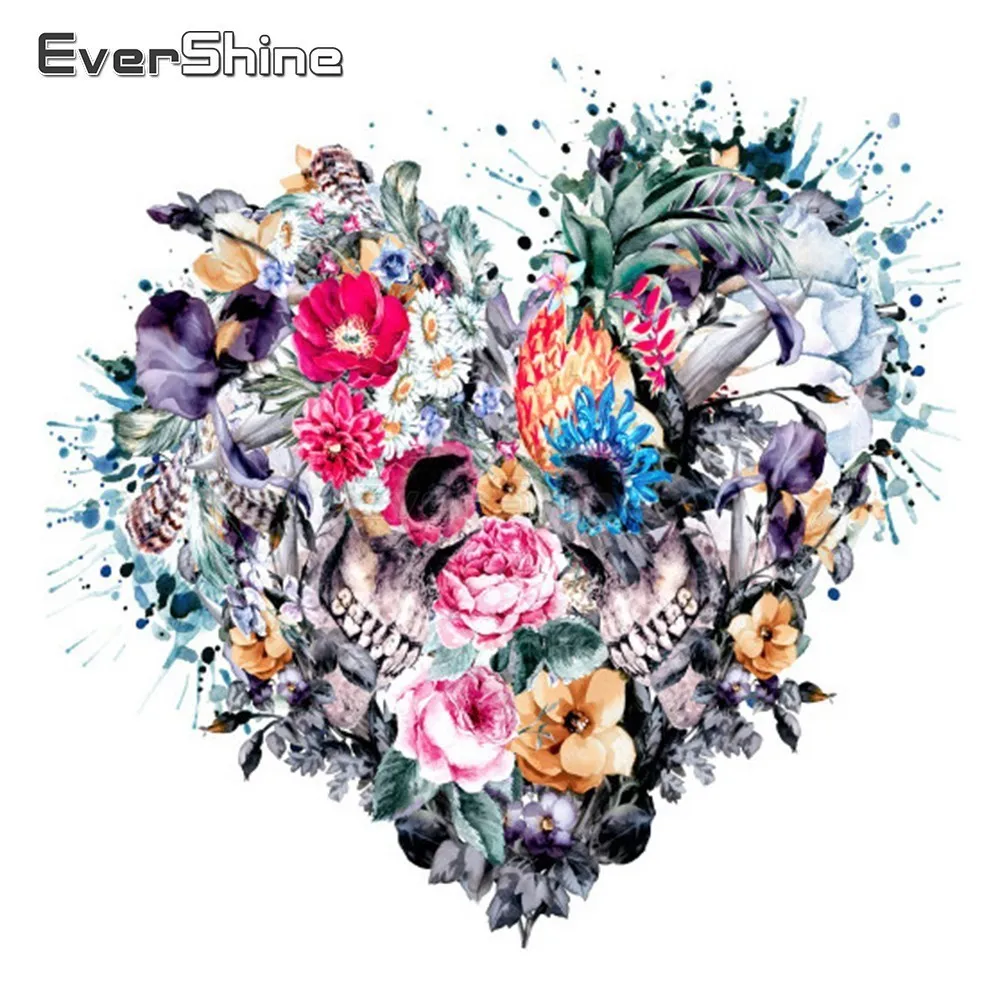EverShine 5D Diamond Painting Heart Cross Stitch Embroidery Skull Picture Of Rhinestones Wall Decor | Дом и сад