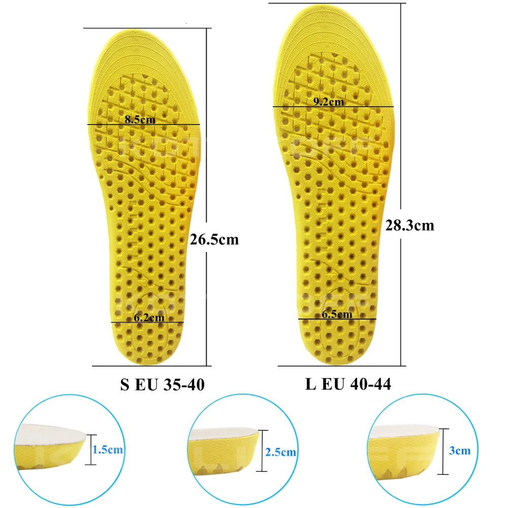 KOTLIKOFF 1,5-3 см стелька для увеличения роста дышащая подушка с изображением медовых сот высотный лифт обувь каблук вставка выше унисекс колодки для ног