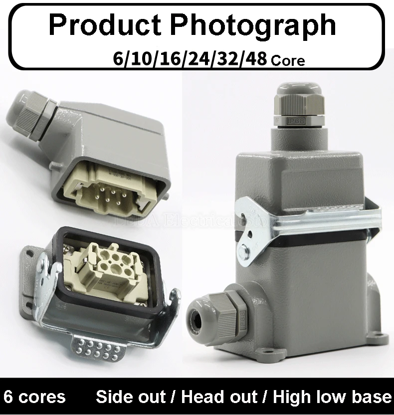 Hochleistungsanschlüsse HDC HE 024 1/2/3/4 F/M 24 poliger industrieller rechteckiger Anschlussstecker 16 A 500 V Schraubanschluss 13 Hochleistungsanschlüsse HDC HE 024 1/2/3/4 F/M 24 poliger industrieller rechteckiger Anschlussstecker 16 A 500 V Schraubanschluss 13