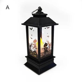 

Halloween LED Lighthouse Simulation Flame Lanterns with Pumpkin/Ghost Hand/Witch Pattern Decoration Props XH8Z
