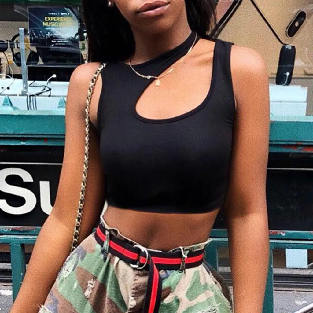 Summer Crop Tops Blusa Women Sleeveless Sexy Bandage T Shirt Top Fashion Black Lace Up Tank Top Tumblr Ladies#sw