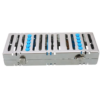 

5Pcs Dental Sterilization Box Autoclave Cassette Tray Box Rack Rubber Linker Instrument Clinic Disinfection Holder Dental