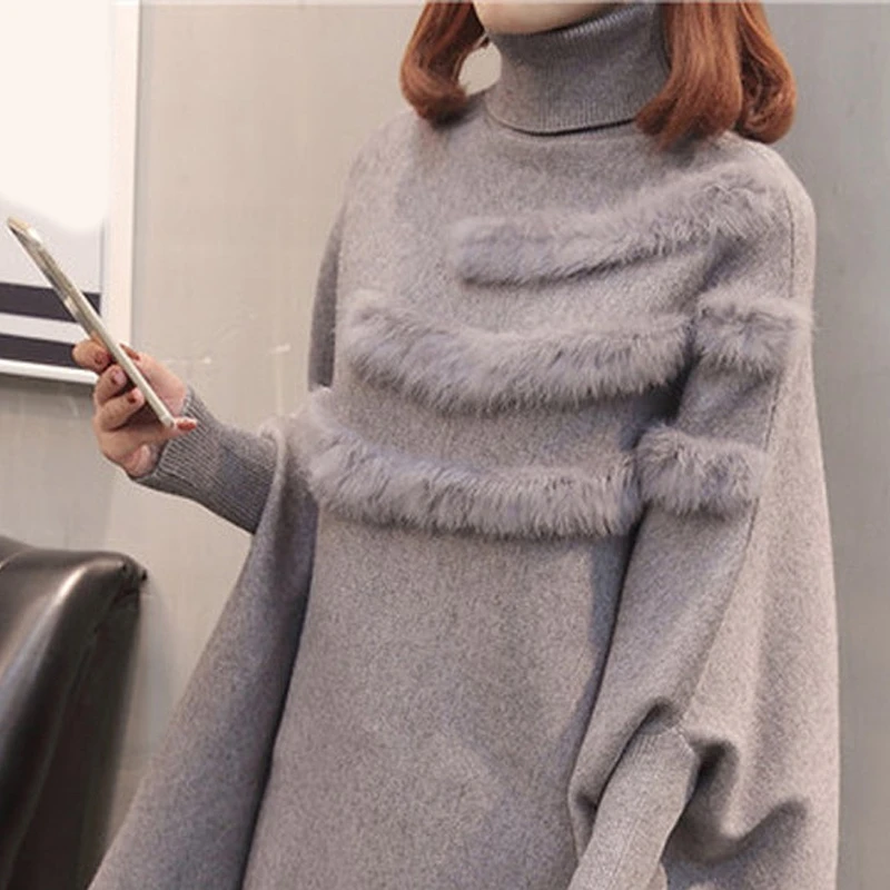 RICININA, длинный женский свитер,, водолазка, однотонный, болеро, шерстяные свитера, Женский ВЯЗАННЫЙ ПУЛОВЕР, Mujer, осенний свитер для девушек, длинный рукав