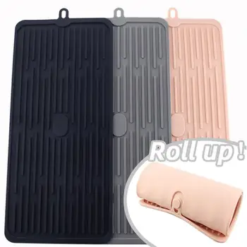 

Silicone Dish Drying Mat Kitchen Vegetable and Fruit Dish Draining Mat Large Counter Top Dish Pad Sink Mat Tools Gadget