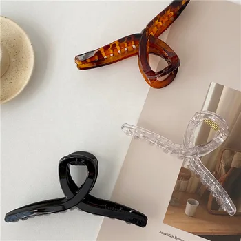 

Fashion Grip Hair Clip for Women Solid Color Acrylic Hair Claws Girl Headress