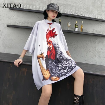 

XITAO Print Pattern Dress Fashion New Women Vintage 2020 Summer Goddess Fan Minority Elegant Loose Plus Size Dress GCC3484