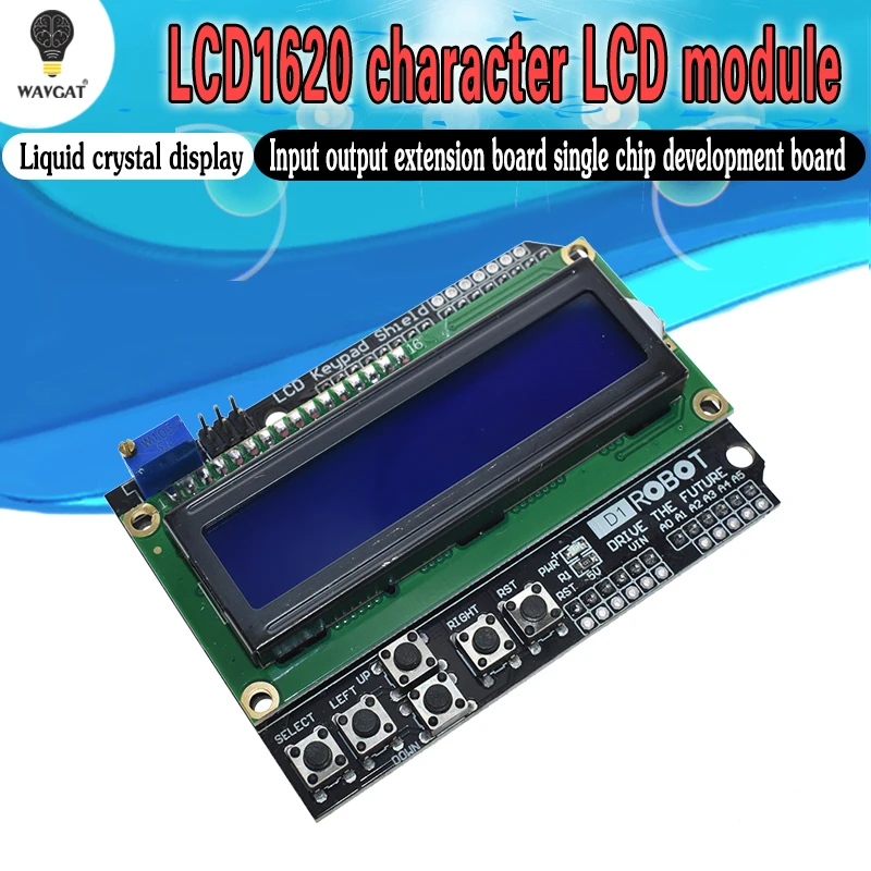 

1PCS LCD Keypad Shield LCD1602 LCD 1602 Module Display For Arduino ATMEGA328 ATMEGA2560 raspberry pi UNO blue screen