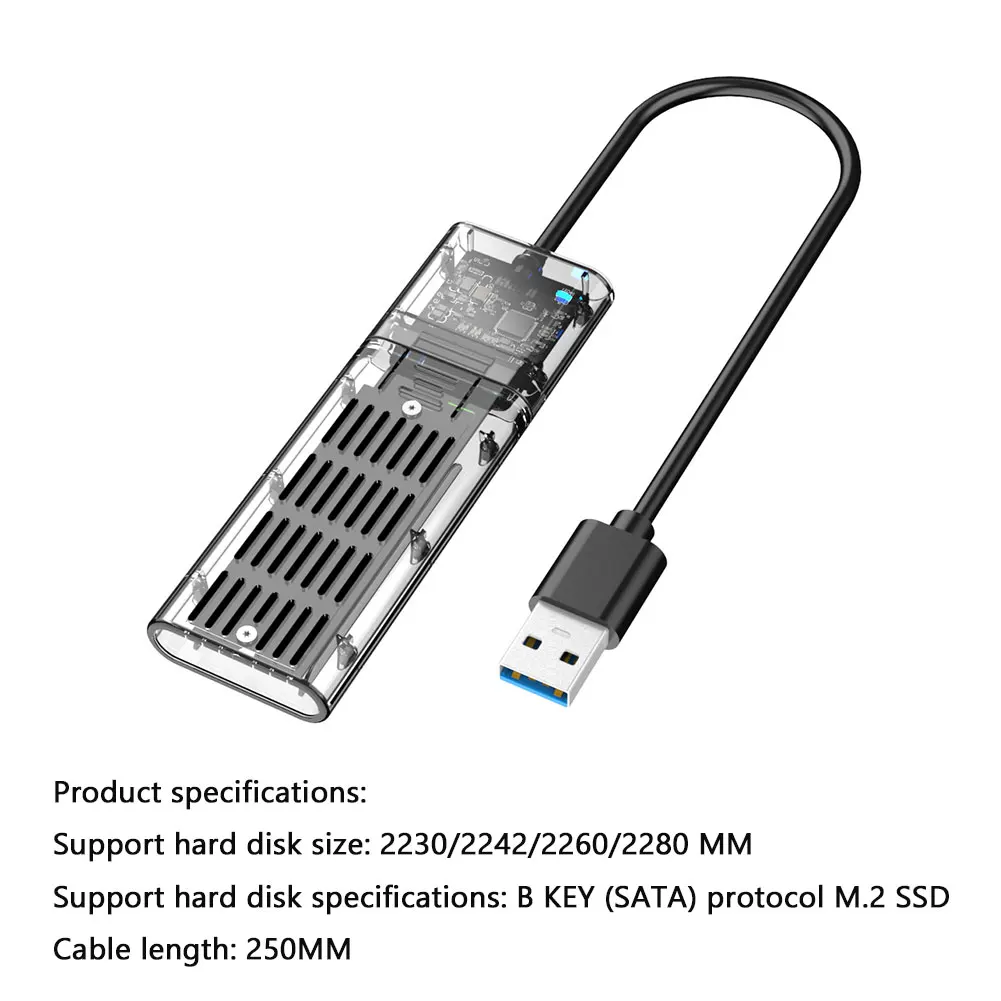 M2 SSD Case SATA Chassis M.2 to USB 3.0 SSD Adapter for PCIE NGFF SATA M / B Key SSD Hard Drive Disk Enclosure Box hard disk box