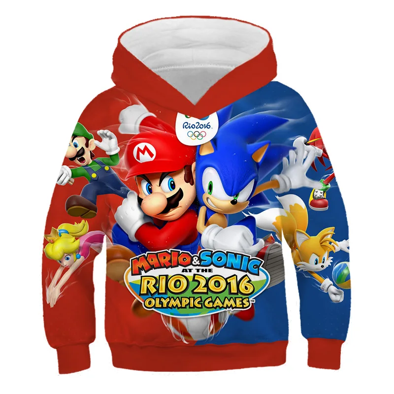 

Kids New Style Funny Sweatshirt hrarjuku Mario Pullover Game 3D Print Hoodies kid Jacket Hip Hop boys and girls Hoody pop Coat