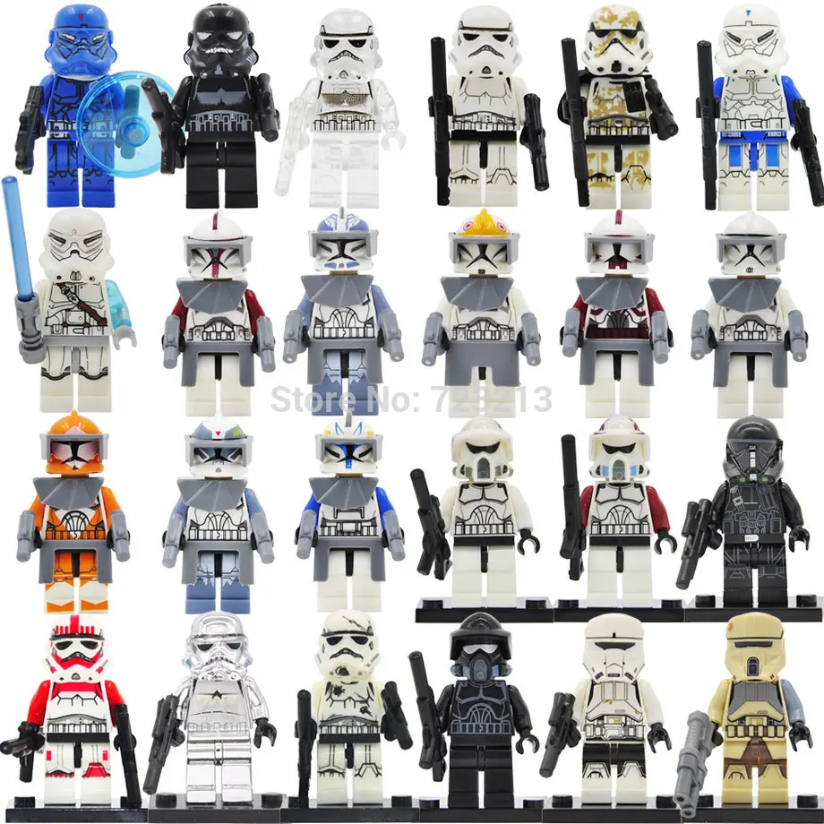 

Single Star Wars Shadow ARF Clone Fox Wolfpack Trooper Figure Shock Storm Sand Death Snowtrooper Building Block Toys Legoing