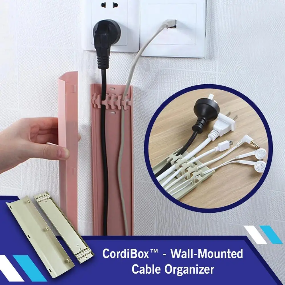 Self-adhesive Wall Wire Storage Cable Organizer Fixing Clamp TV Computer Workstation Management Holder 5FM | Дом и сад