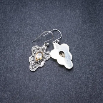 

Natural Citrine Handmade Unique 925 Sterling Silver Earrings 1.25" Y3298