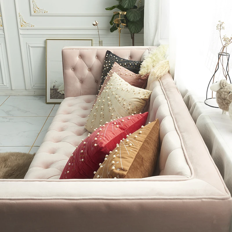 Роскошный вельветовый чехол для подушки Bling Алмазный домашний декор, накидка для подушки, для украшения дома, дивана, красные, черные размером 45*45 см