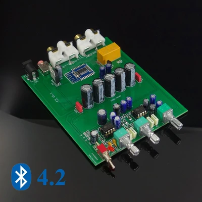Hi-Fi аудио Bluetooth 4,2/5,0 буфера 6J1 ламповый предусилитель усилитель стерео-преусилитель с тройным басовым усилителем - Цвет: Bundle 1