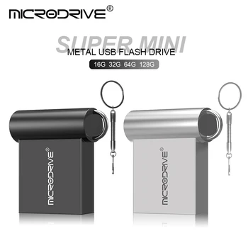 

super mini metal usb2.0 flash drive 64GB 32GB 16GB flash drive portable 128GB memory stick Pendrive Storage flash disk