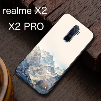 

realmeX2 Embossed vintage East Asian Chinese Japanese style case For realme X2 X2 PRO Snow Mountain Decree Crane cover