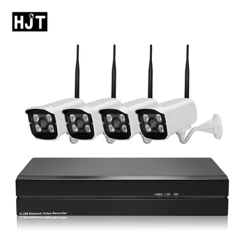 

HJT 4CH H.264 WIFI 720P 1.0MP IP Camera KIT 8CH NVR 4IR Night Vision Onvif2.1 CCTV Camera Kit Security Monitoring