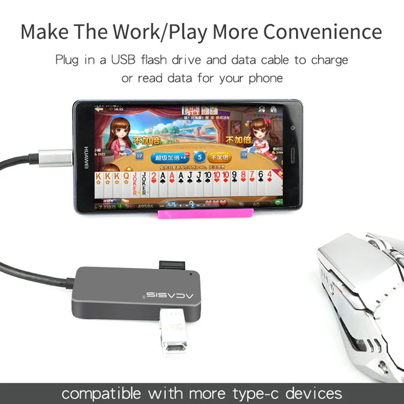 ACASIS USB C концентратор тип-c к USB 3,0 адаптер Поддержка PD зарядный разветвитель для IMac MacBook Air Usb3.0 ПК компьютер Ноутбук