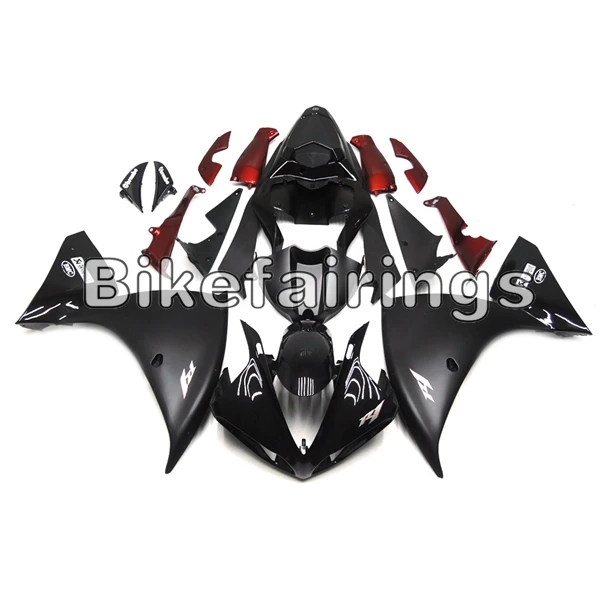 As Picture Shown Матовый черный и красный пластик Кузов для Yamaha YZF1000 R1 2009 2010 2011 09 10 11 панели Cowling корпуса Чехлы оболочки обтекатель комплект - Цвет: As Picture Shown