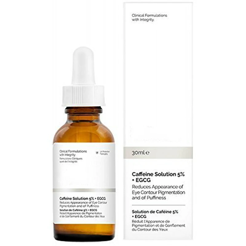 Orijinal 30ml kafein çözümü EGCG göz serumu kaldırma göz çantası koyu göz daire aydınlatma ince çizgi özü Serum ücretsiz kargo