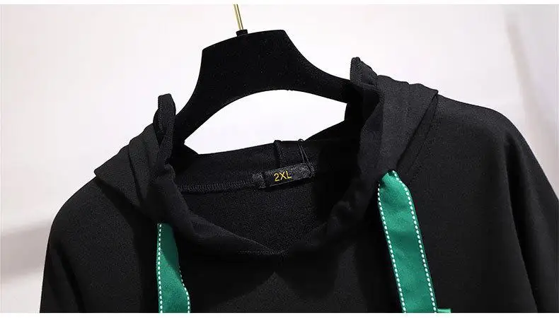 2XL-6XL плюс размер Осенняя Женская толстовка с капюшоном хлопковый Повседневный пуловер с длинными рукавами и буквенным принтом 5XL большой размер зимняя Толстовка Топы