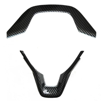 

2Pcs Black Auto Car Carbon Fiber Style Steering Wheel Frame Protector Cover Trim for HONDA ACCORD 2018 2019