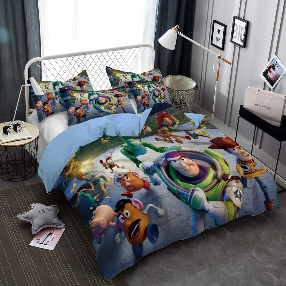Cartoons Toy Story Buzz Lightyear Bedding Set Disney Anime Home ...