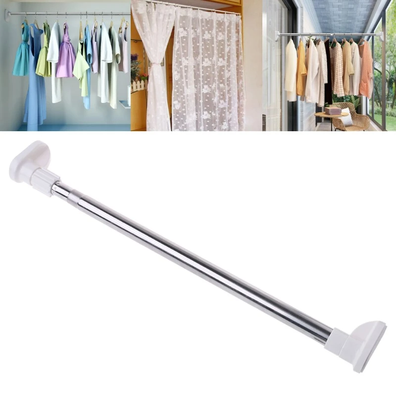 Extendable Telescopic Rods Shower Curtain Poles Clothing Rod Adjustable
