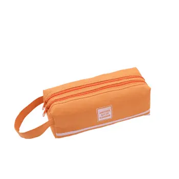 

Oxford Cloth Custom Large Capacity Packet Neutral Double Layer Student Solid Color Canvas Pencil Case Small Bag